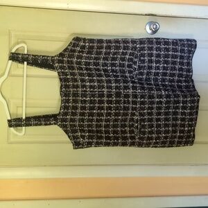 NWOT Abercrombie and Fitch Black plaid Tweed XL shift mini dress